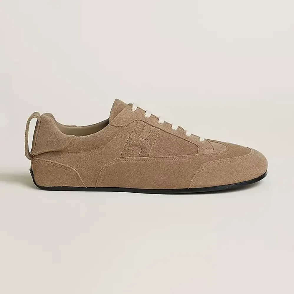 Hermes May Derby Shoe in Suede Calfskin for Unisex in Brown