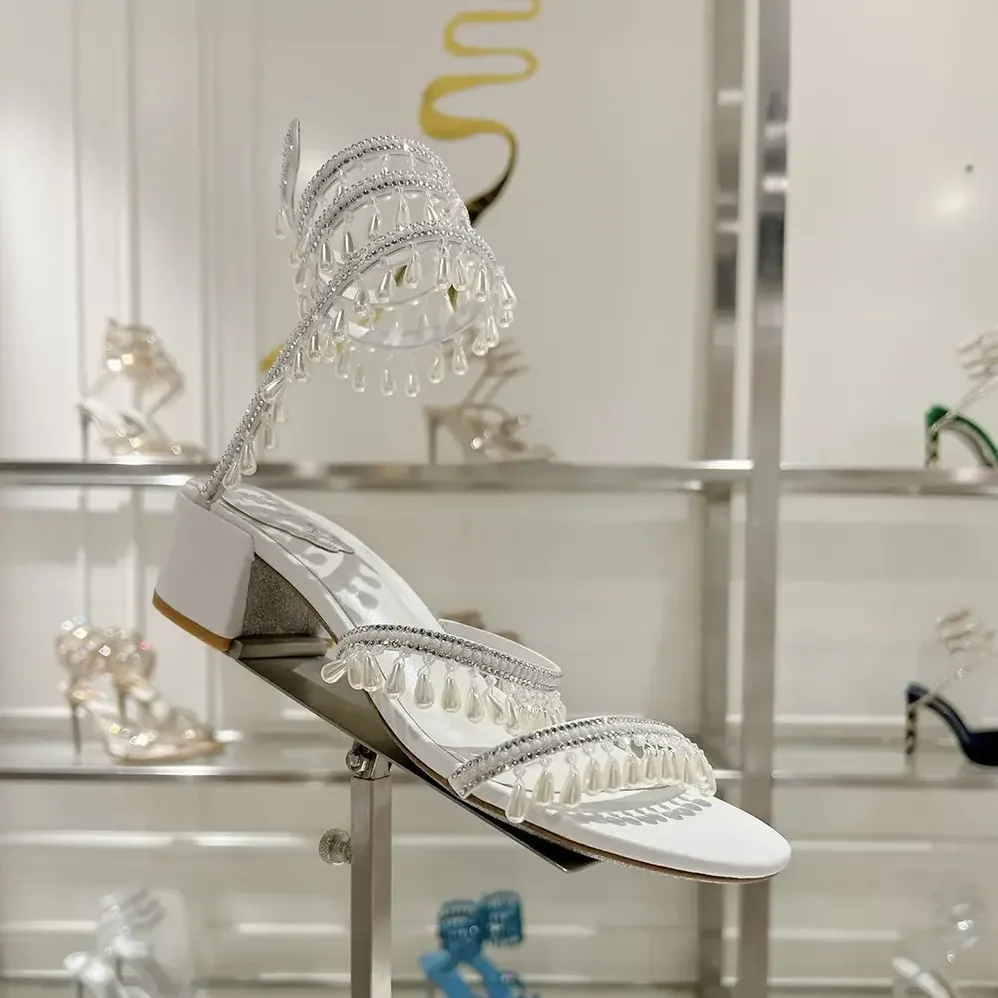 Rene Caovilla Chandelier Ivory Sandal 40 for Women Rene Caovilla Chandelier Ivory Sandal 40 for Women