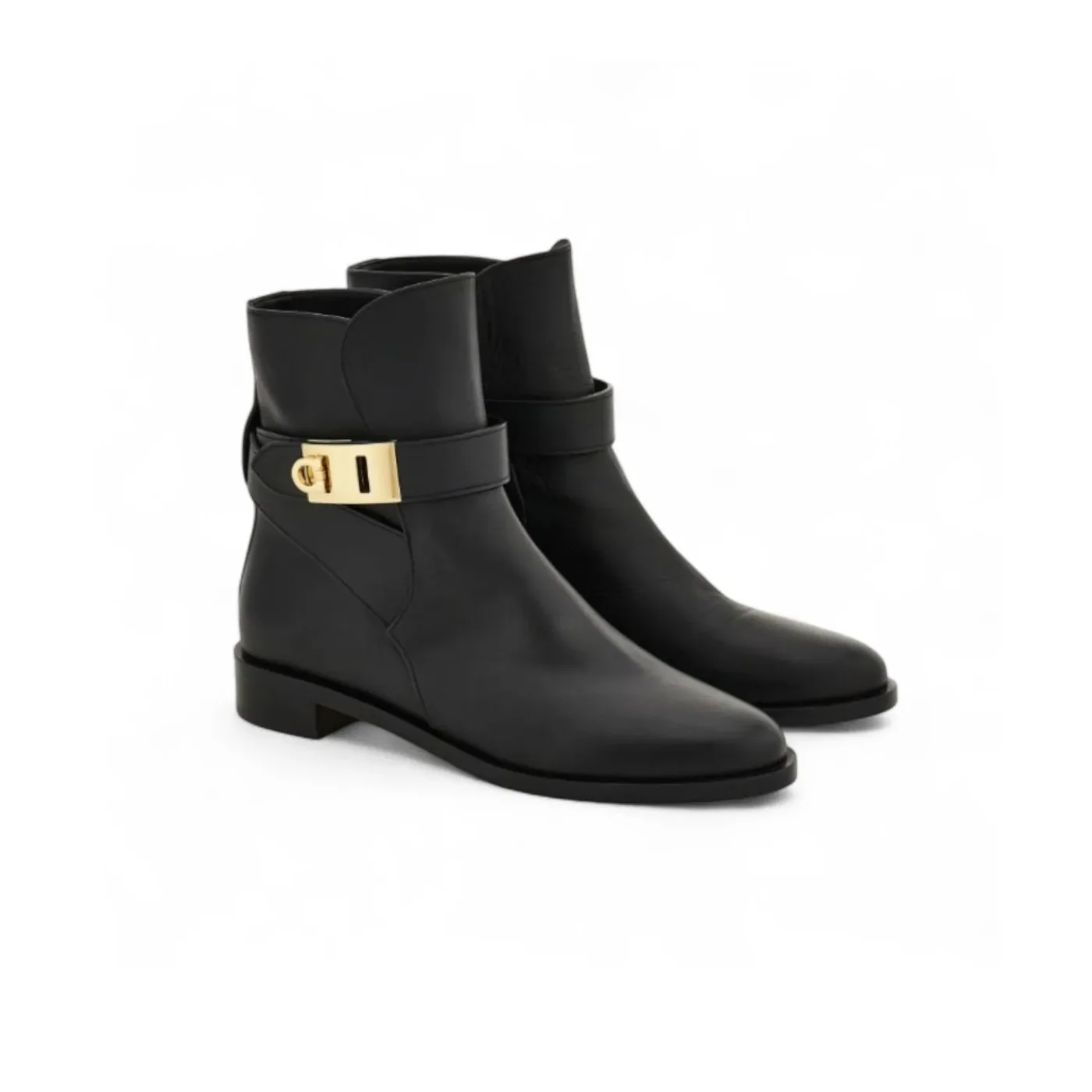 Ferragamo Hug Buckle Ankle Boots Black 01K224 Ferragamo Hug Buckle Ankle Boots Black 01K224