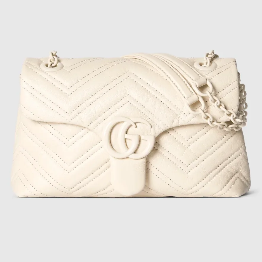 Gucci Marmont Small Shoulder Bag in Ivory Light White Hardware Gucci Marmont Small Shoulder Bag in Ivory Light White Hardware
