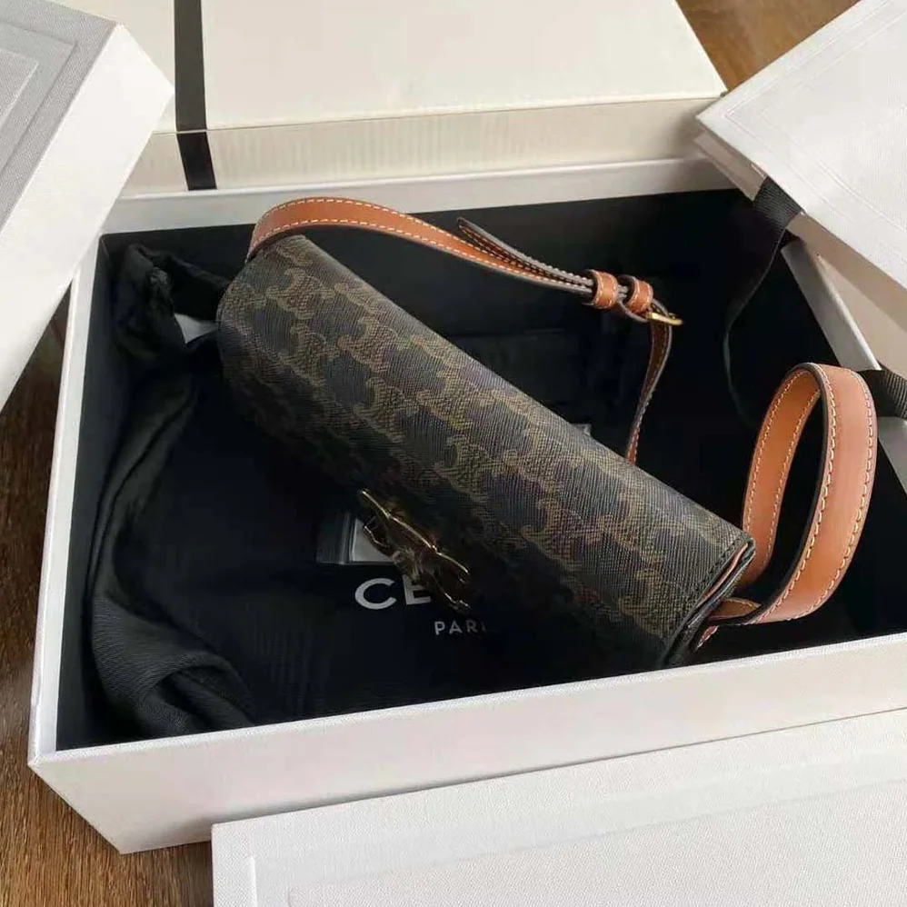 Celine Triomphe Shoulder Bag in Triomphe Canvas and Calfksin for Women Celine Triomphe Shoulder Bag in Triomphe Canvas and Calfksin for Women