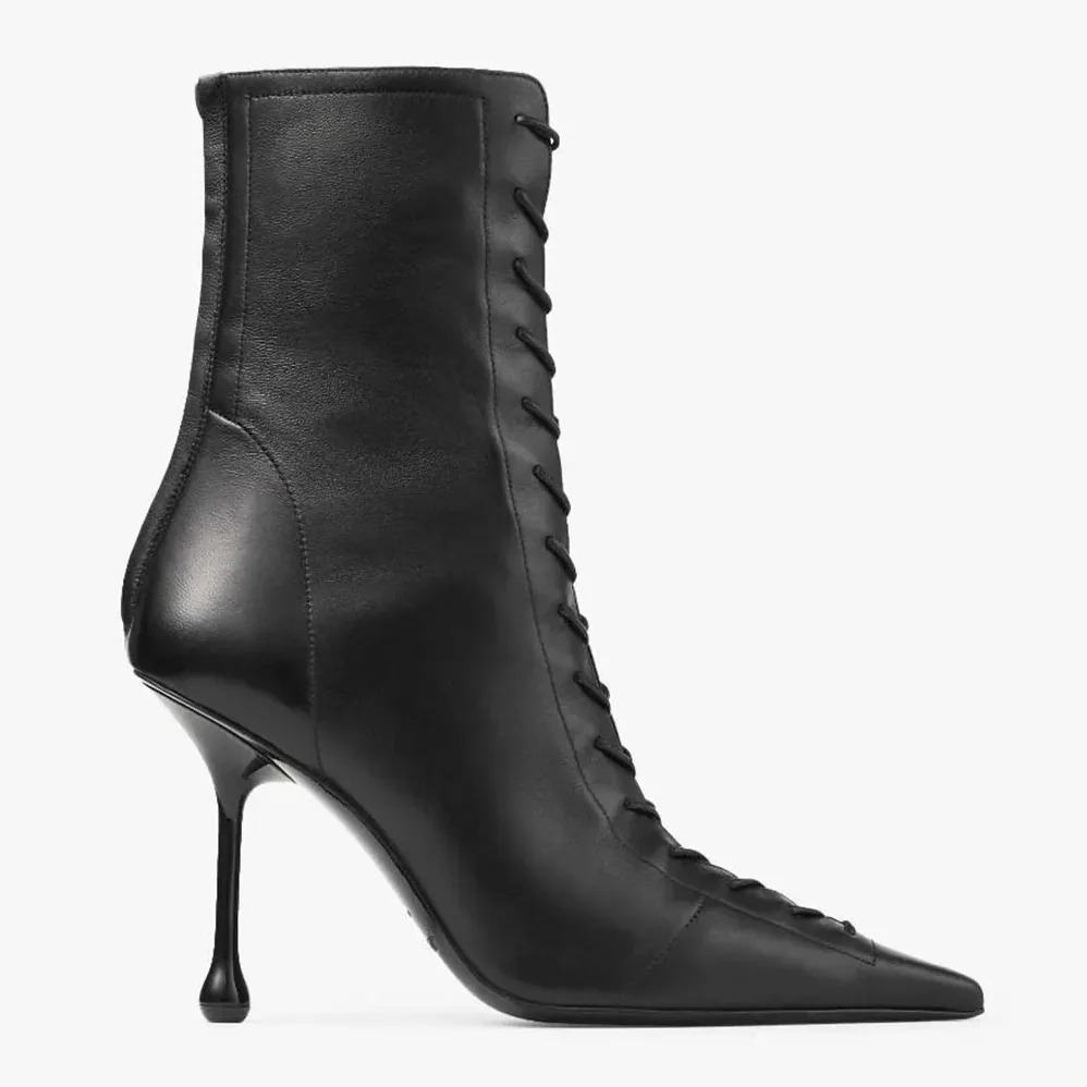 Jimmy Choo Scarlett Ankle Boot 95 Black Nappa Leather Boots for Women