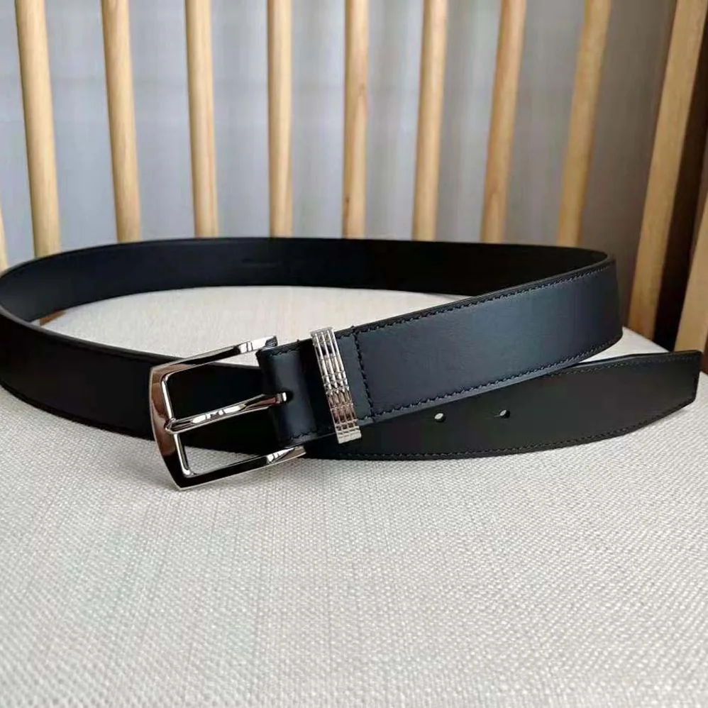 Burberry Check and Leather Belt for Men