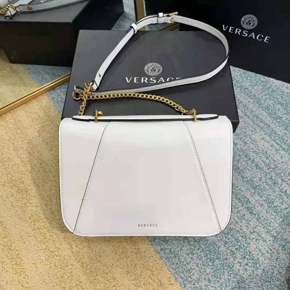 Versace Virtus Shoulder Bag for Women in White Versace Virtus Shoulder Bag for Women in White