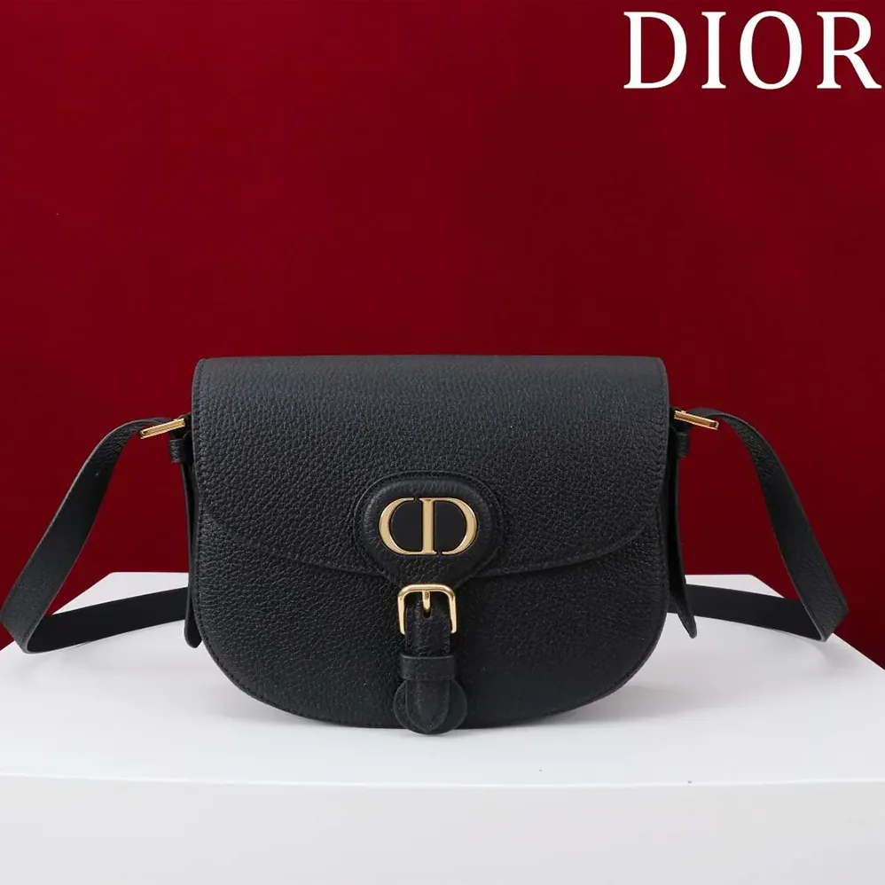 Dior Medium Dior Bobby Bag Black Grained Calfskin for Women