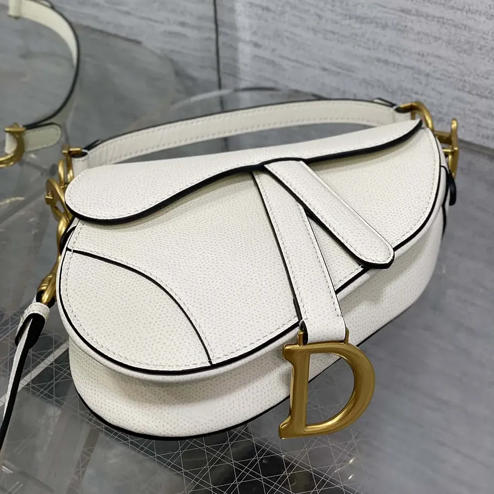 Dior Mini Saddle Bag with Strap Latte Grained Calfskin for Women Dior Mini Saddle Bag with Strap Latte Grained Calfskin for Women