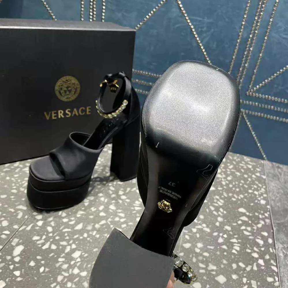 Versace Medusa Aevitas Platform Sandals for Women in Black