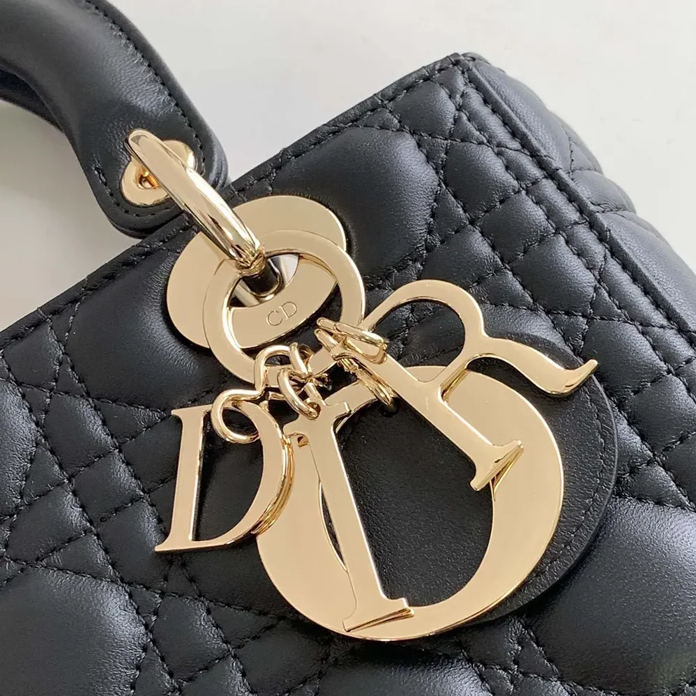 Dior Medium Lady Dior Bag Black Cannage Lambskin for Women