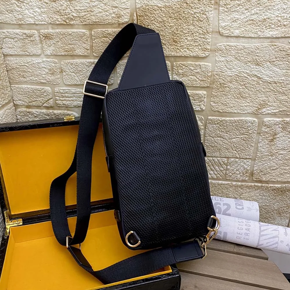 Fendi Monster Sling Bag Nylon And Leather Medium Crossbody Bag In Black for Men Fendi Monster Sling Bag Nylon And Leather Medium Crossbody Bag In Black for Men
