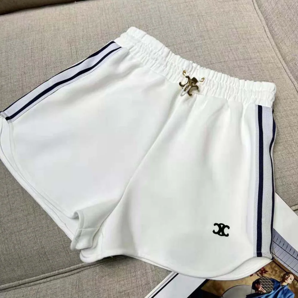 Celine Athletic Shorts in Double Face Jersey for Women in White
