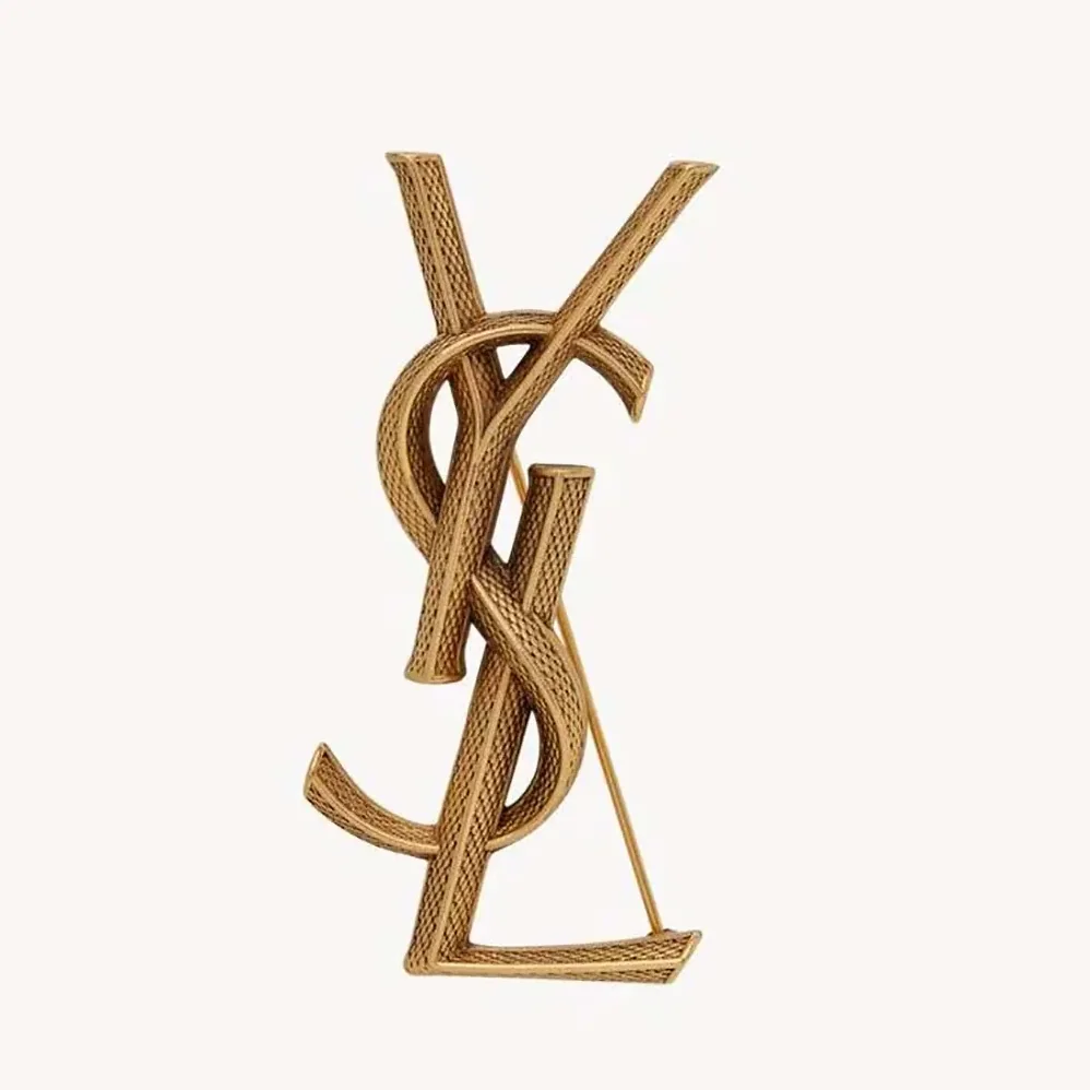 Saint Laurent YSL Cassandre Snake Brooch in Metal for Women