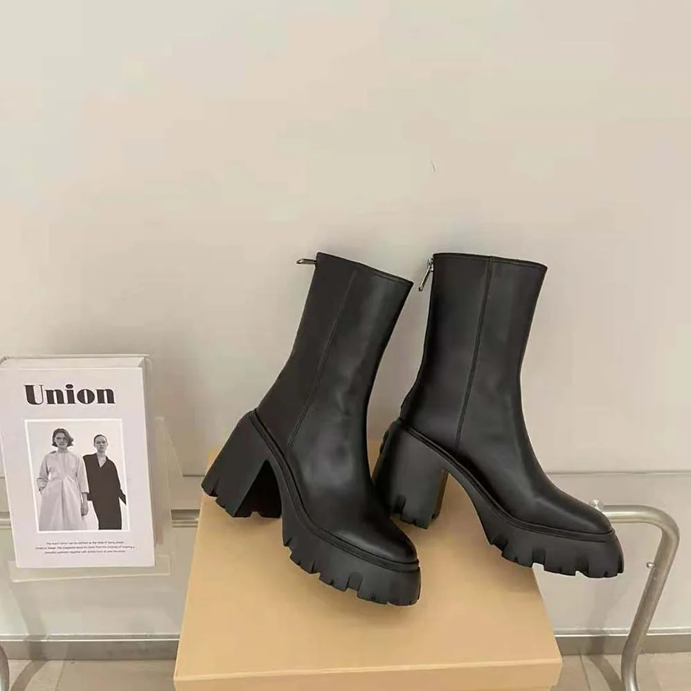 Miu Miu Leather Booties in EVA Sole with Logo for Women