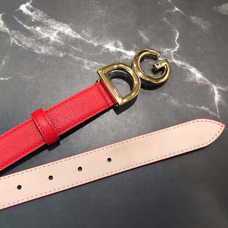 Dolce Gabbana D&G Dauphine Calfskin Belt for Women in Red Dolce Gabbana D&G Dauphine Calfskin Belt for Women in Red