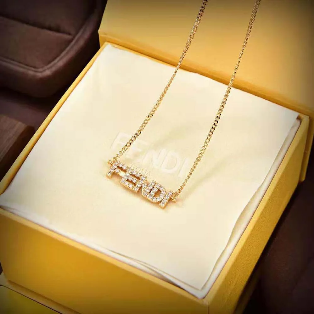Fendi Signature Necklace Gold for Women in colored Fendi Signature Necklace Gold for Women in colored