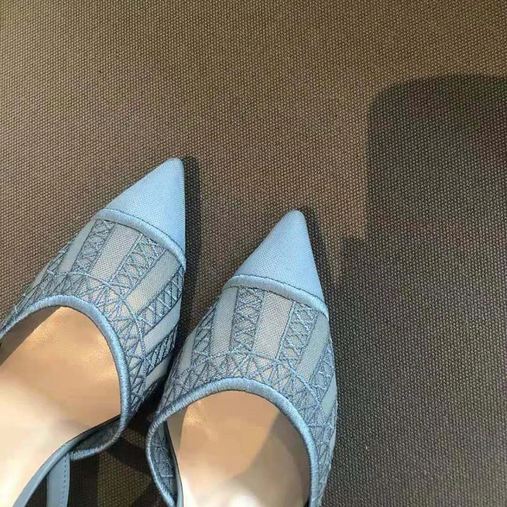 Fendi Colibri Lite Light Blue Micromesh High for Women in heeled Slingbacks Fendi Colibri Lite Light Blue Micromesh High for Women in heeled Slingbacks