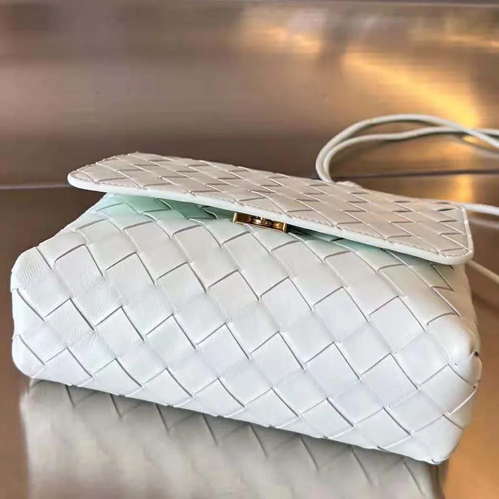 Bottega Veneta Mini Intrecciato Cross-Body Bag for Women in White