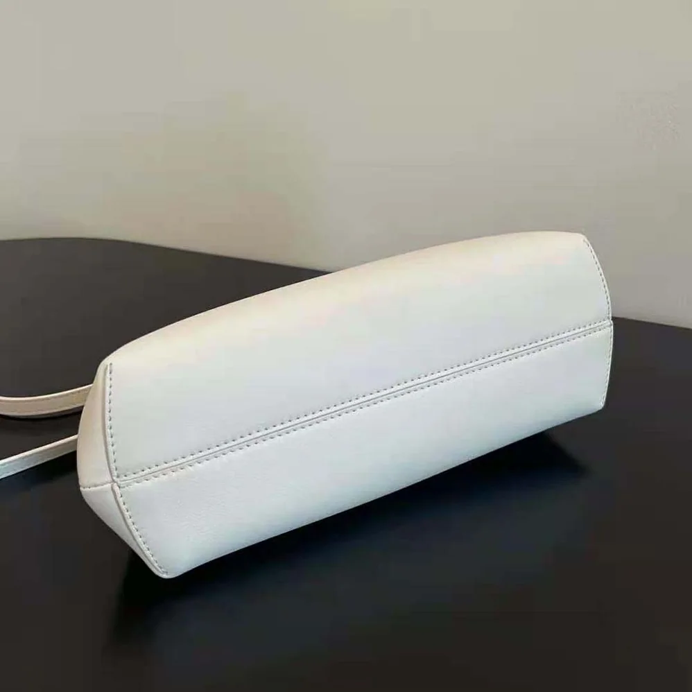 Fendi First Small White Leather Bag with Exotic Details for Women