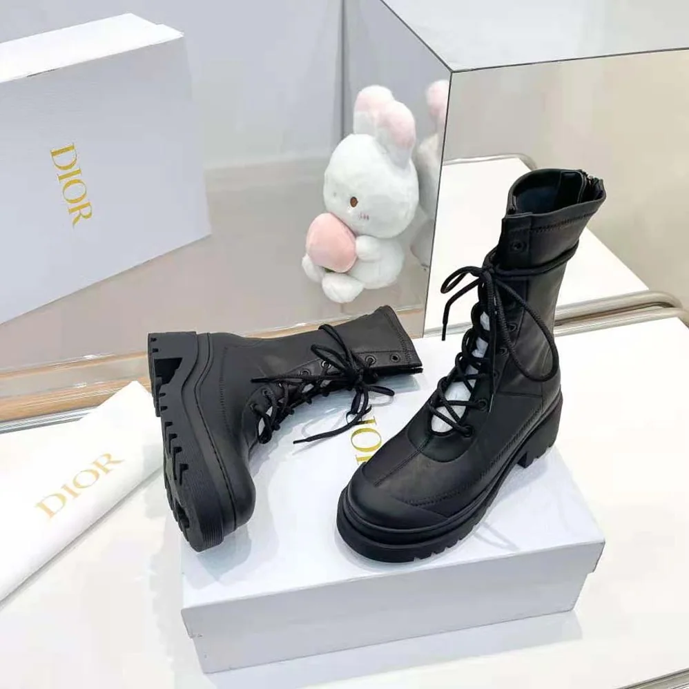 Dior Arcade Ankle Boot Black Stretch Lambskin for Women