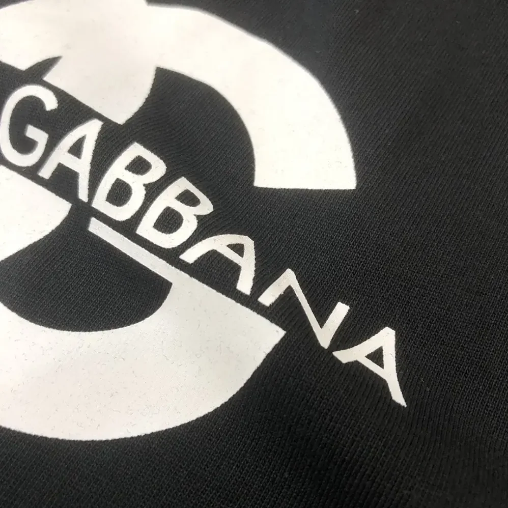 Dolce Gabbana D&G Short-sleeved T-shirt with DG Logo Print for Men in Black