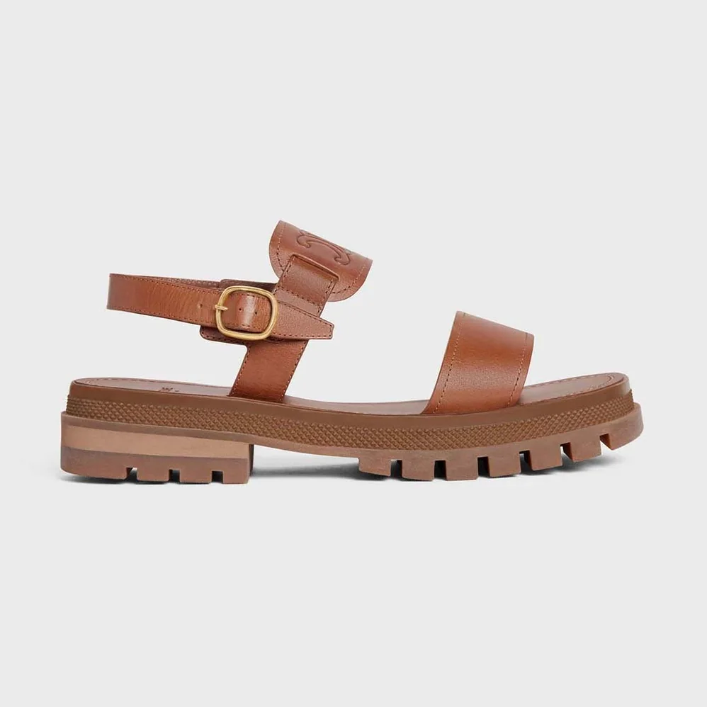 Celine Clea Triomphe Sandal in Vegetal Calfskin for Women