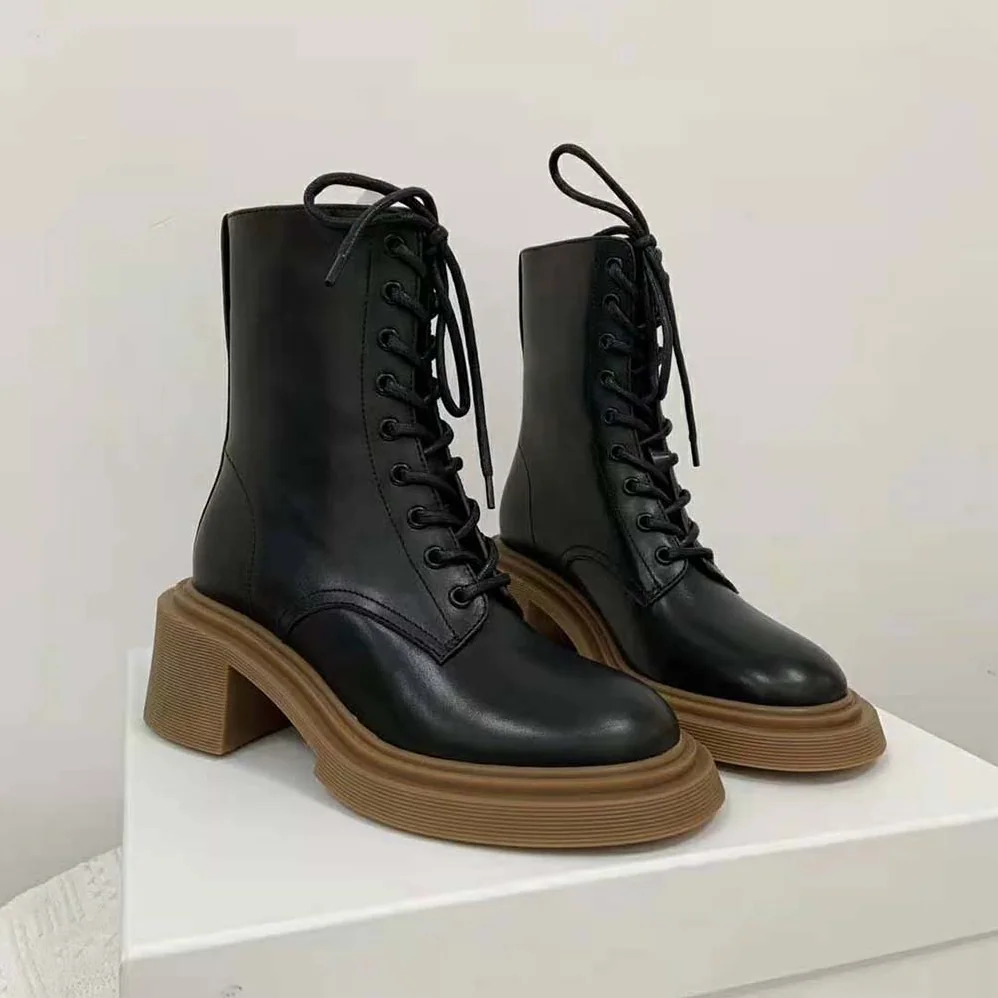 Loewe Combat Boot in Calfskin for Women in Black