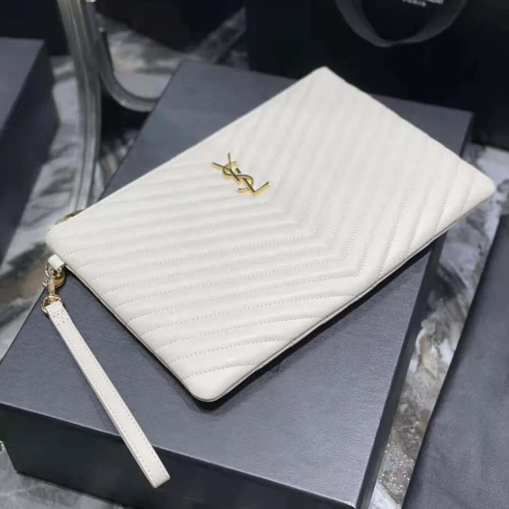 Saint Laurent YSL Cassandre Matelassé Tablet Pouch in Quilted Leather for Women Saint Laurent YSL Cassandre Matelassé Tablet Pouch in Quilted Leather for Women