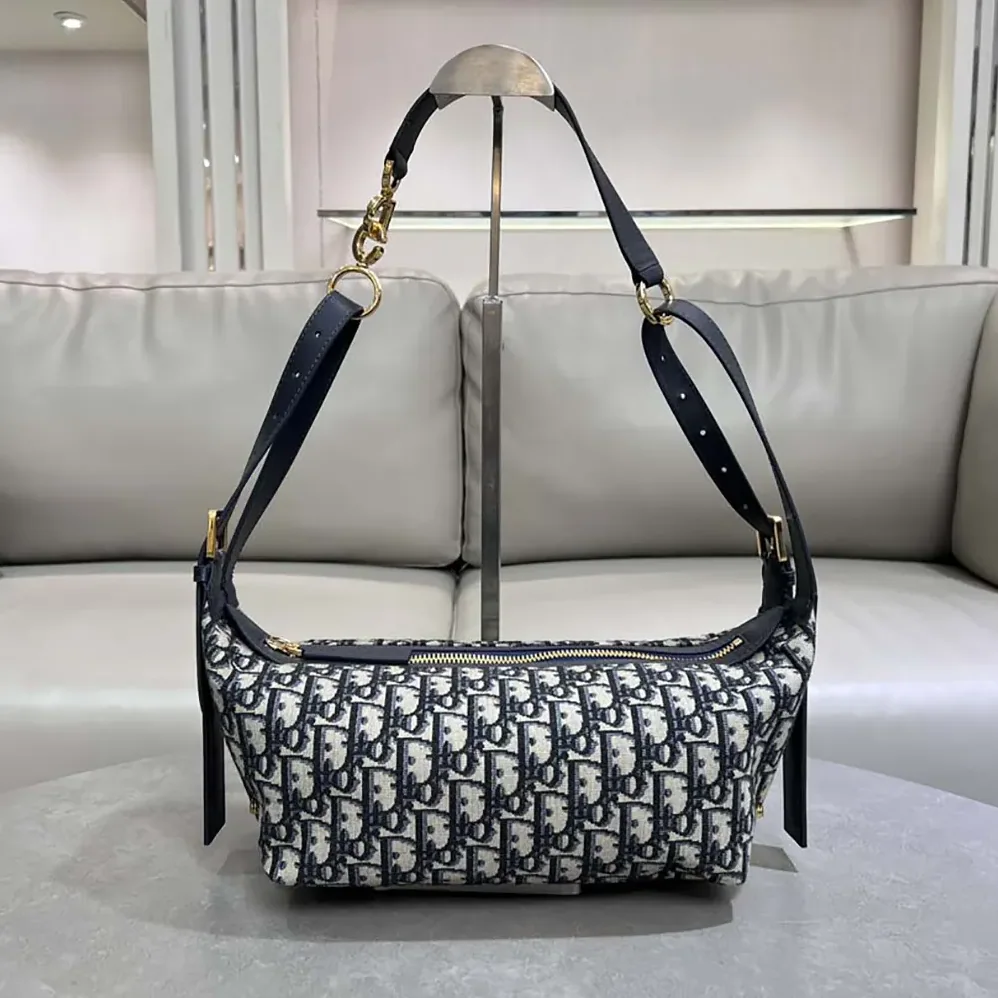 Dior Small D-Journey Bag Blue Dior Oblique Jacquard for Women