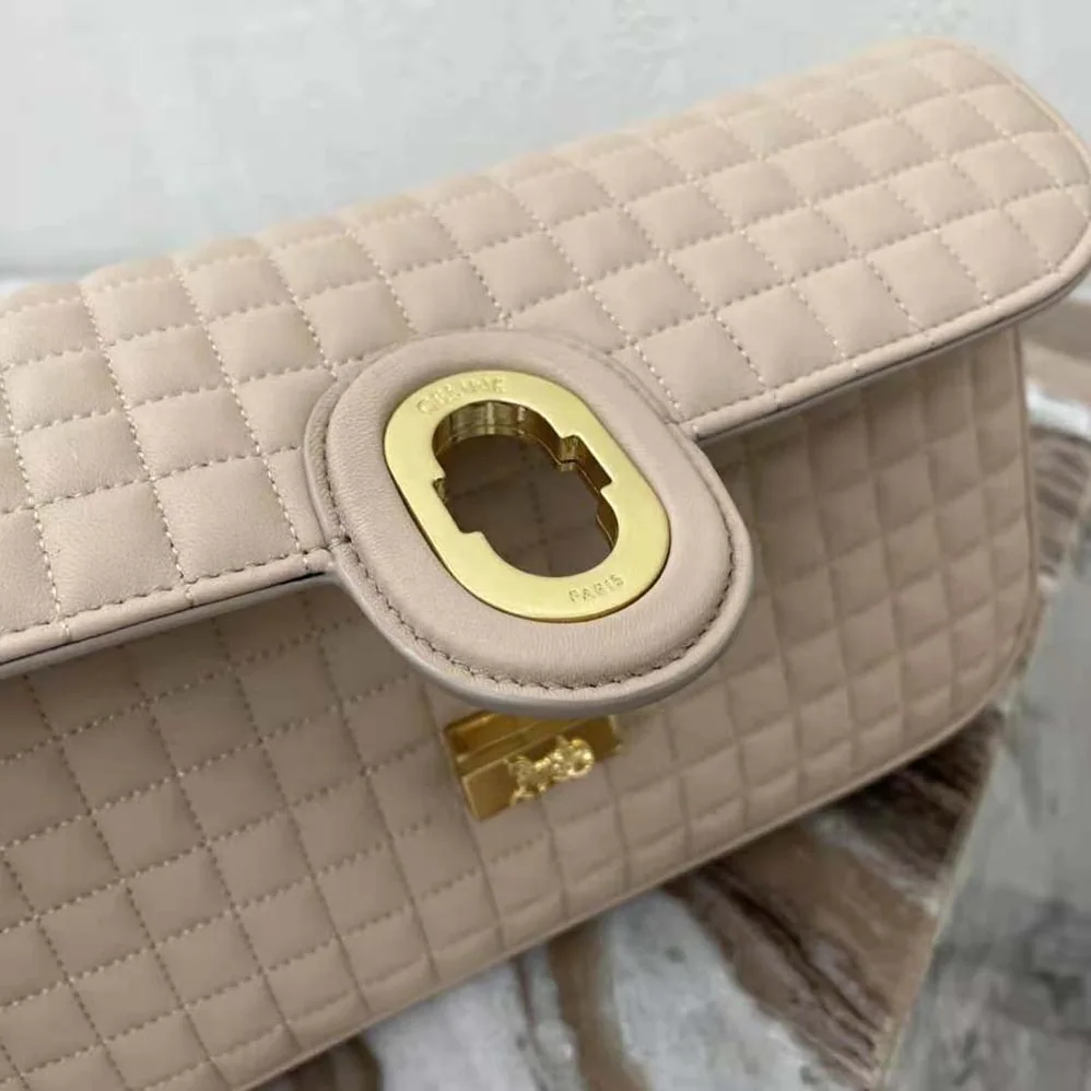 Celine Medium Chain Sulky Bag in Quilted Lambskin for Women in Sandy Celine Medium Chain Sulky Bag in Quilted Lambskin for Women in Sandy