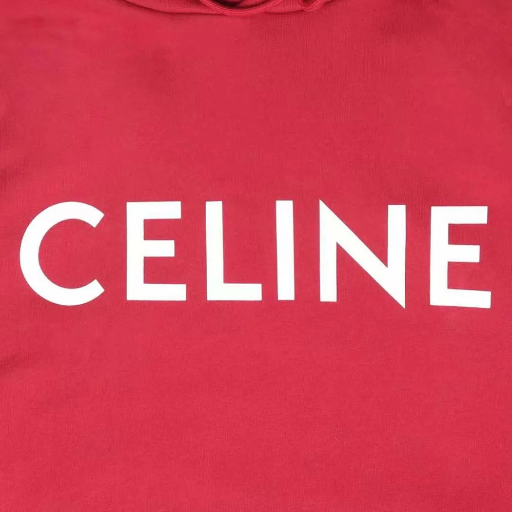 Celine Loose Celine Sweatshirt in Cotton Fleece for Women in Red Celine Loose Celine Sweatshirt in Cotton Fleece for Women in Red