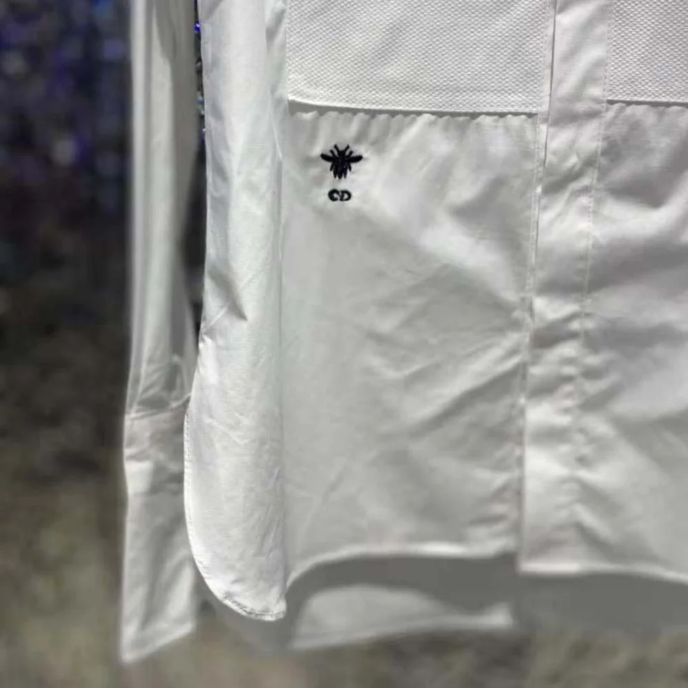 Dior Blouse with Plastron White Cotton Poplin for Women Dior Blouse with Plastron White Cotton Poplin for Women