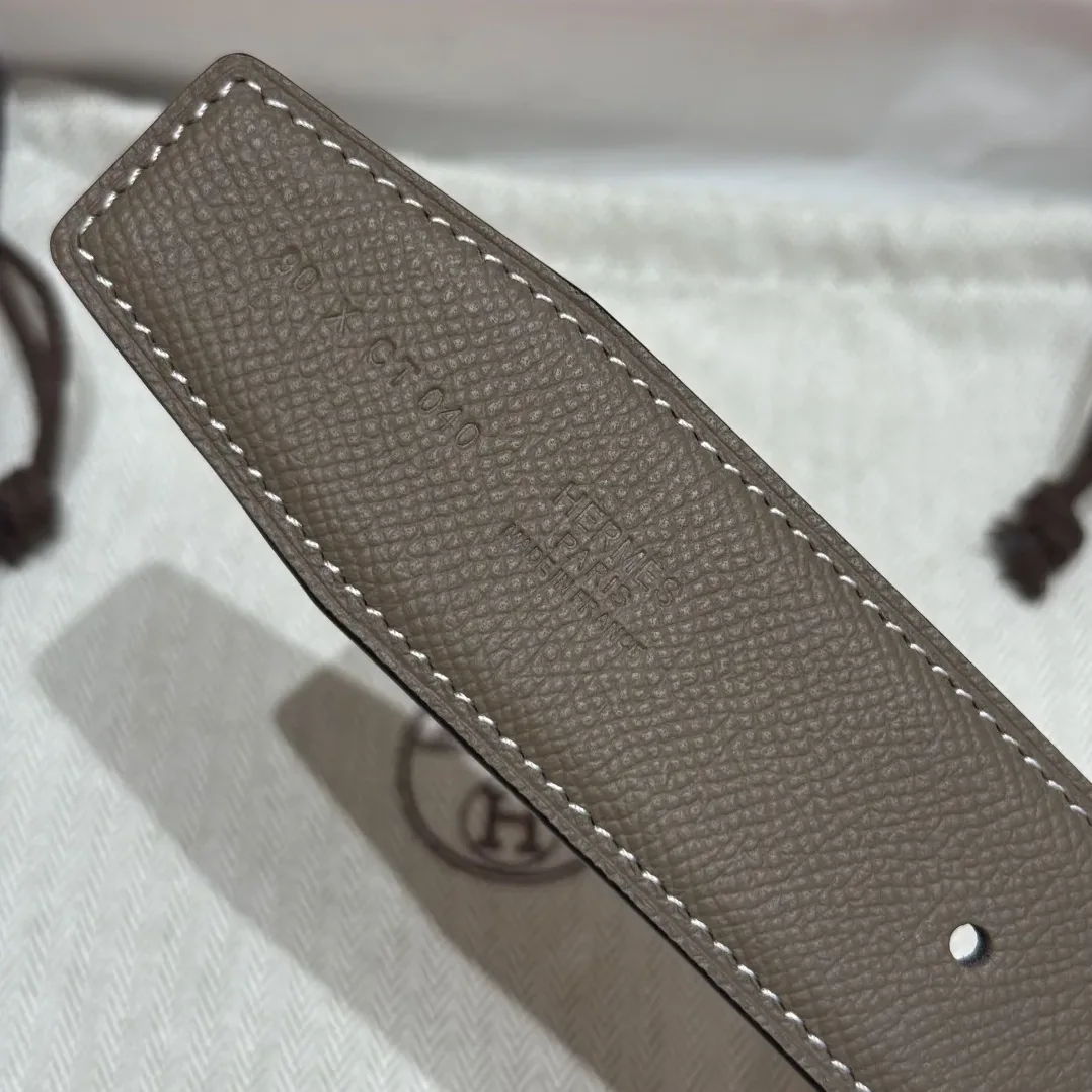 Hermès H-Zip Reversible Belt Taupe & Black