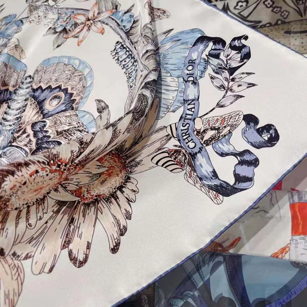 Hermes Sous L Egide De Mars Wash Scarf 90 for Women in Silver Hermes Sous L Egide De Mars Wash Scarf 90 for Women in Silver