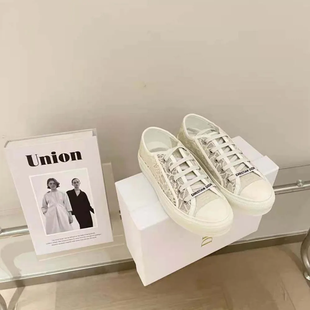 Dior Walk N Dior Sneaker White Macrame Embroidered Cotton for Women Dior Walk N Dior Sneaker White Macrame Embroidered Cotton for Women