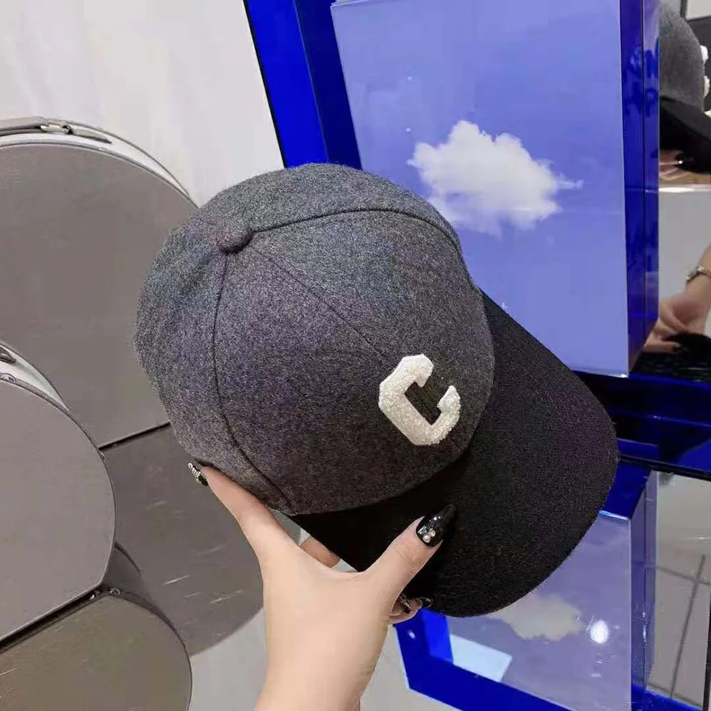 Celine “C” Baseball Cap in Wool for Women in Silver