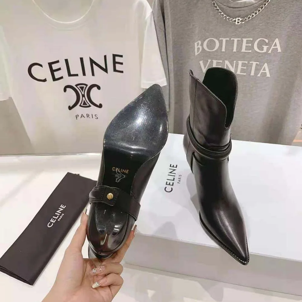 Celine Verneuil Triomphe Harness Low Boot in Calfskin for Women