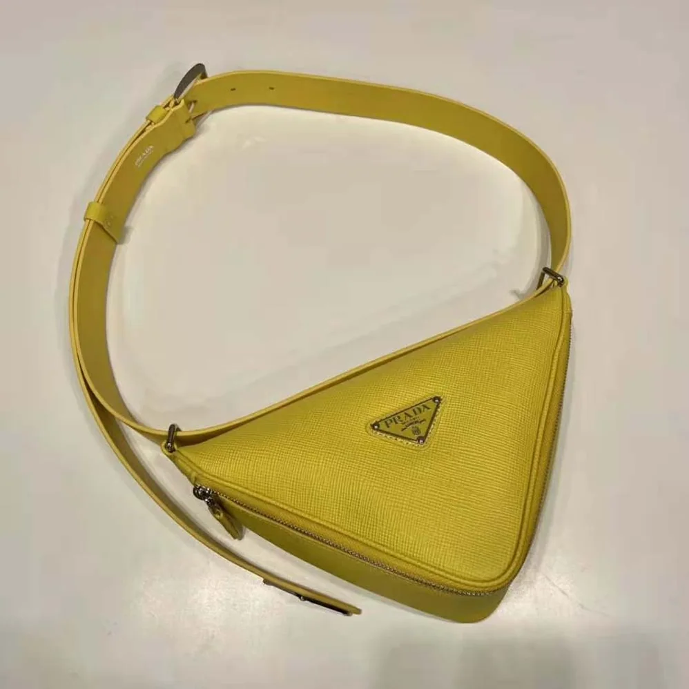 Prada Saffiano Leather Belt Bag for Unisex in Yellow Prada Saffiano Leather Belt Bag for Unisex in Yellow