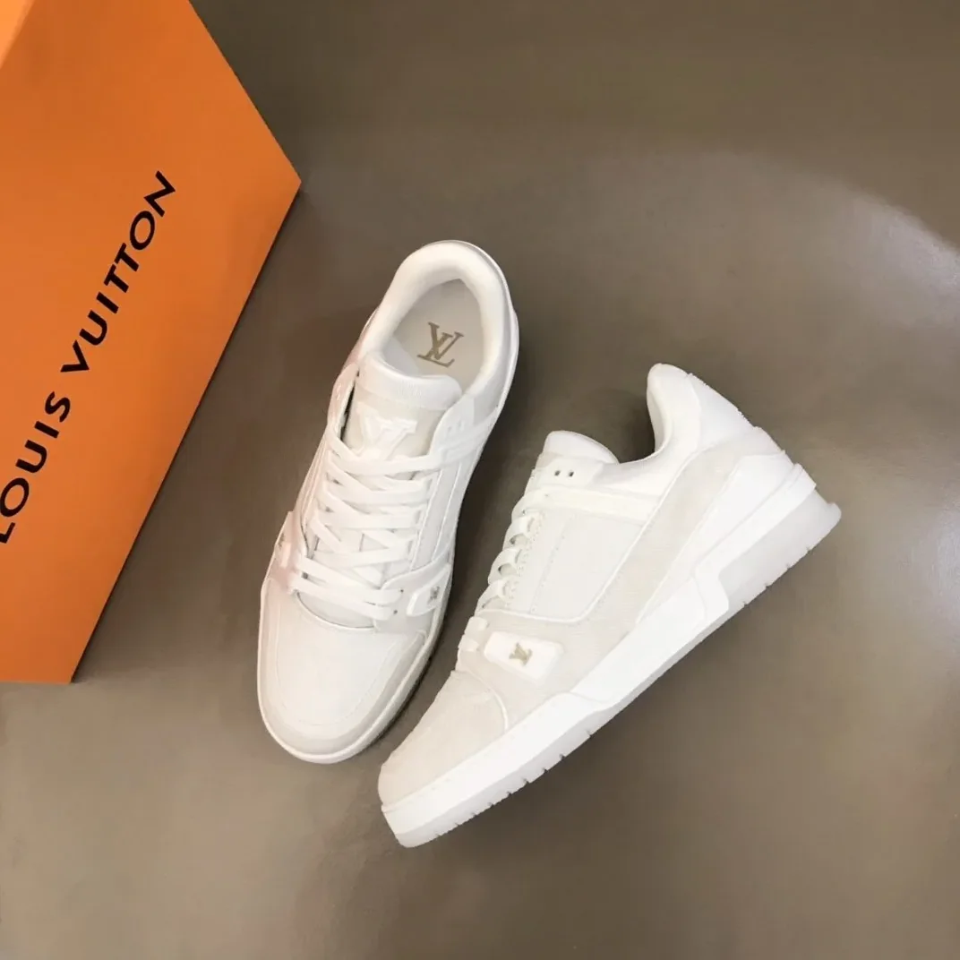 Louis Vuitton Trainer Sneaker Monogram Patent Canvas White Virgil Abloh LV 1A9G53 Louis Vuitton Trainer Sneaker Monogram Patent Canvas White Virgil Abloh LV 1A9G53