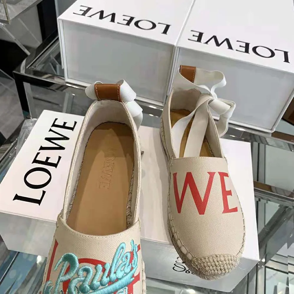 Loewe Paulas Ibiza Espadrille in Canvas for Women in Beige
