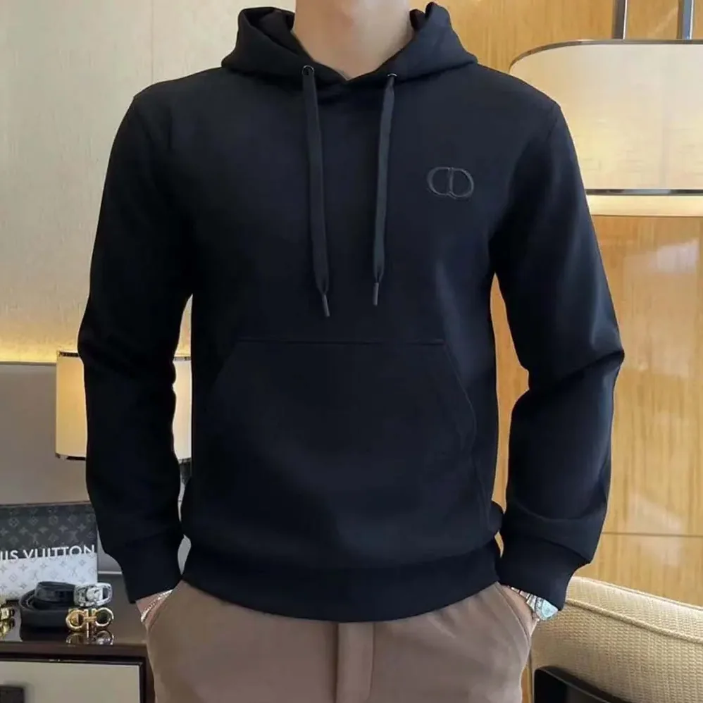 Dior CD Icon Hooded Sweatshirt Black Cotton Fleece for Women