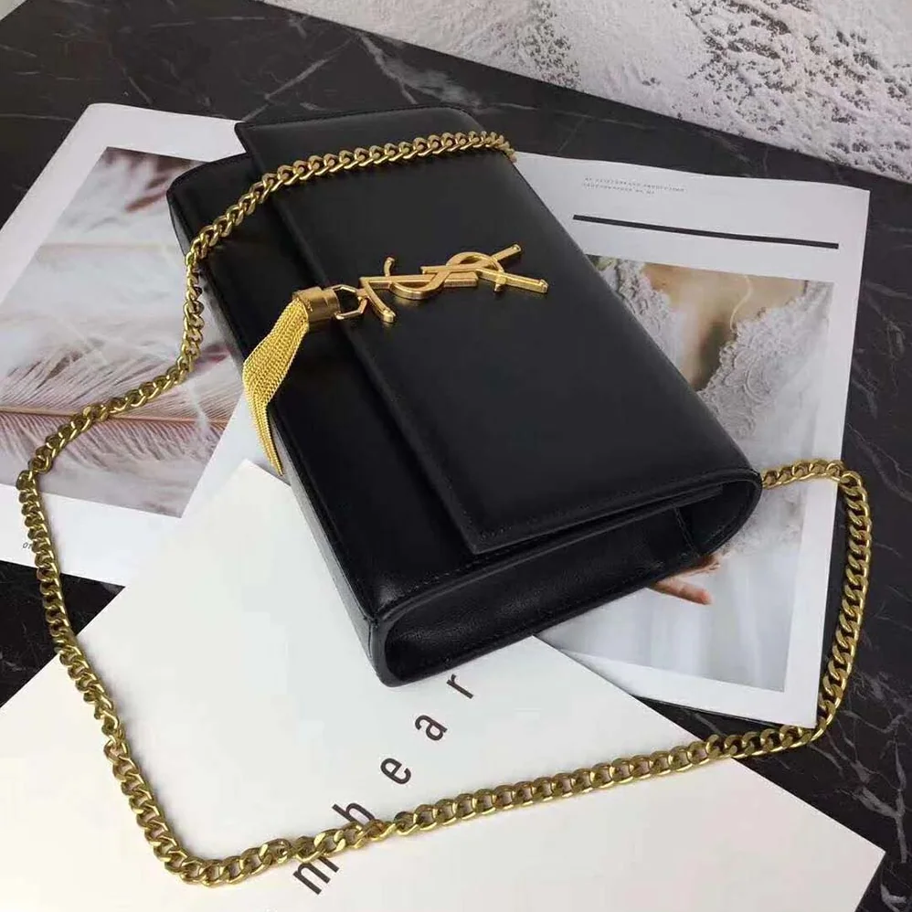 Saint Laurent YSL Kate Medium Tassel Smooth Leather for Women in Black Saint Laurent YSL Kate Medium Tassel Smooth Leather for Women in Black
