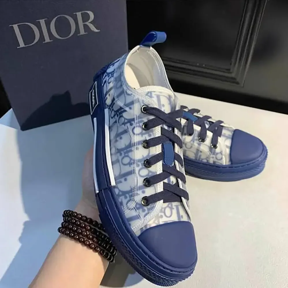 Dior B23 League Low-Top Sneaker Blue Dior Oblique Canvas for Unisex Dior B23 League Low-Top Sneaker Blue Dior Oblique Canvas for Unisex