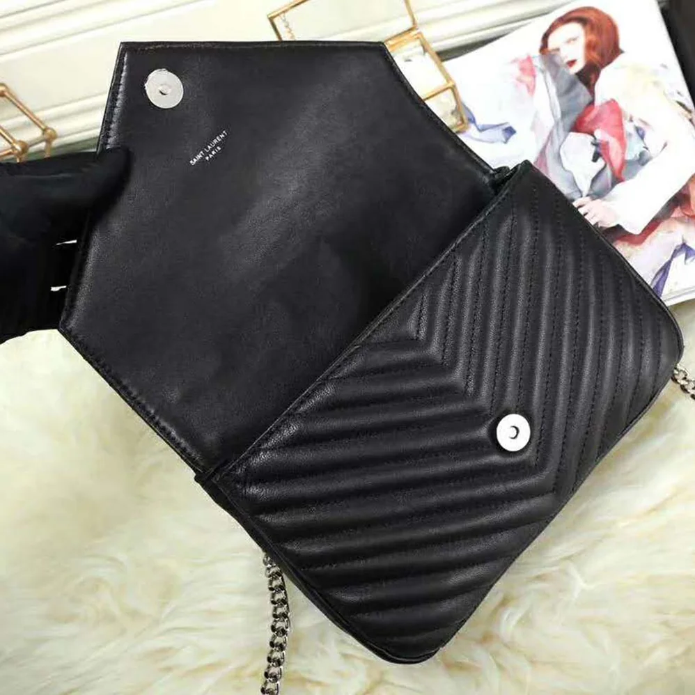 Saint Laurent YSL Classic Large College Bag Matelasse Leather in Black