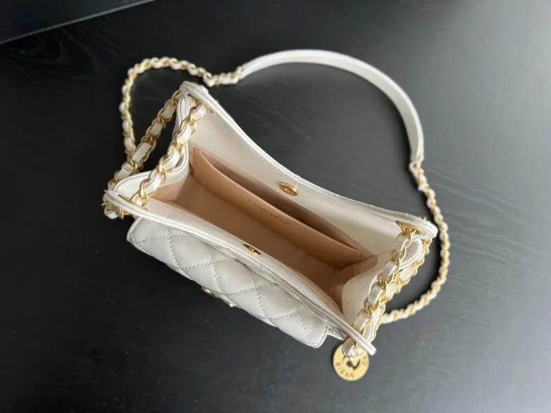 Chanel Small Hobo Bag in White Gold Hardware Chanel Small Hobo Bag in White Gold Hardware