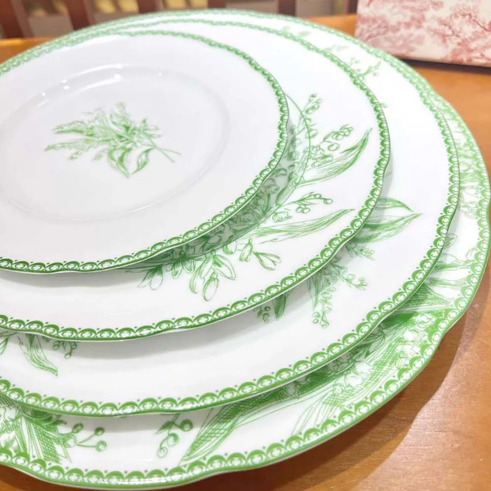 Dior Dessert Plate Green New Lily of the Valley for Unisex
