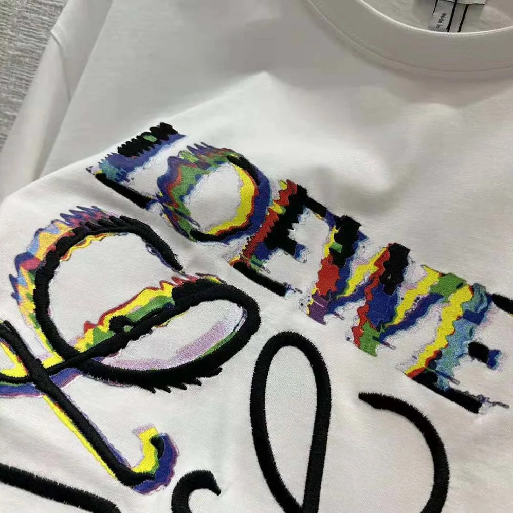 Loewe Glitch Anagram T-shirt in Cotton for Men in White