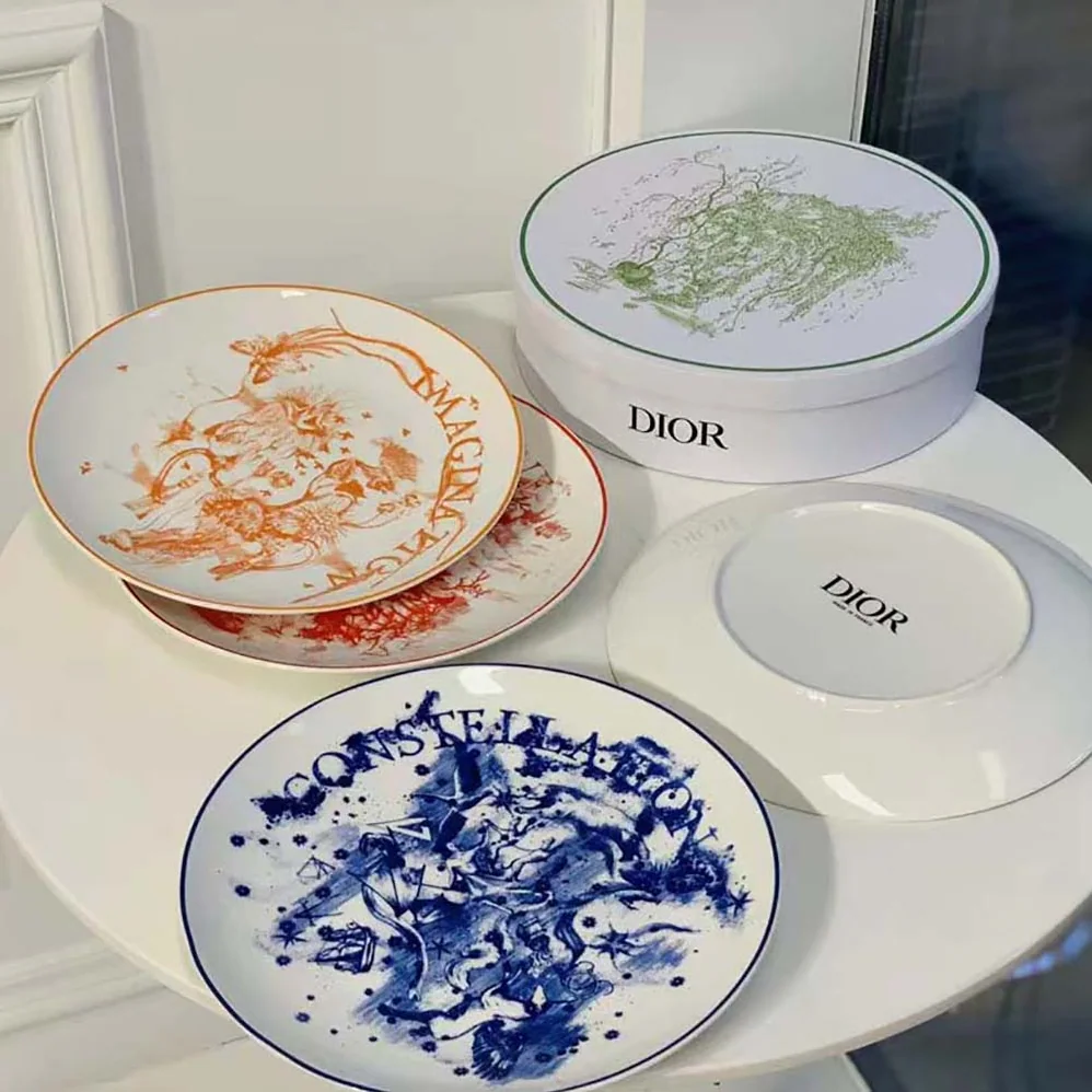 Dior Set of 4 Dinner Plates Multicolor ABCDIOR Imagination, Danse, Constellation, Rêve for Unisex Dior Set of 4 Dinner Plates Multicolor ABCDIOR Imagination, Danse, Constellation, Rêve for Unisex