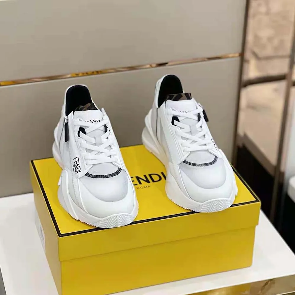 Fendi Flow White Nylon and Suede Low for Unisex in Tops