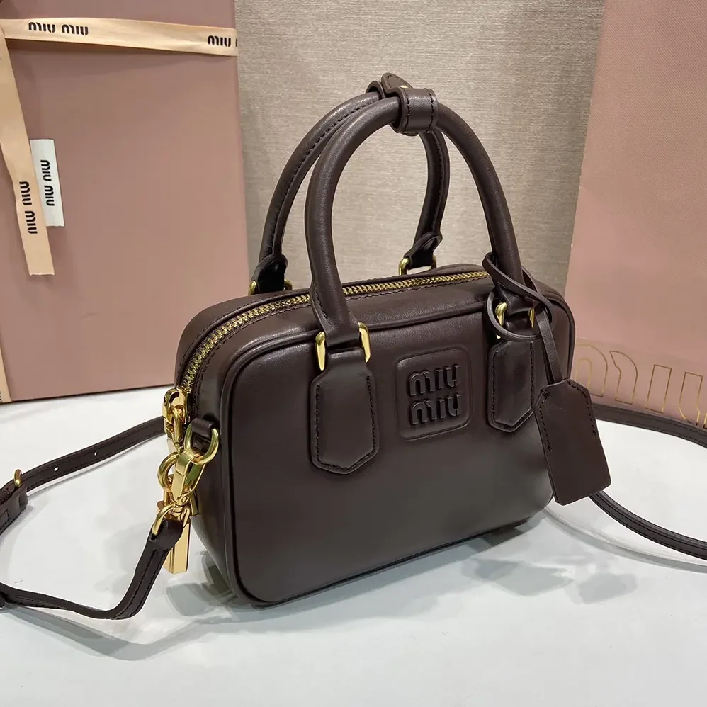Miu Miu Arcadie Leather Bag for Women in Bordeaux