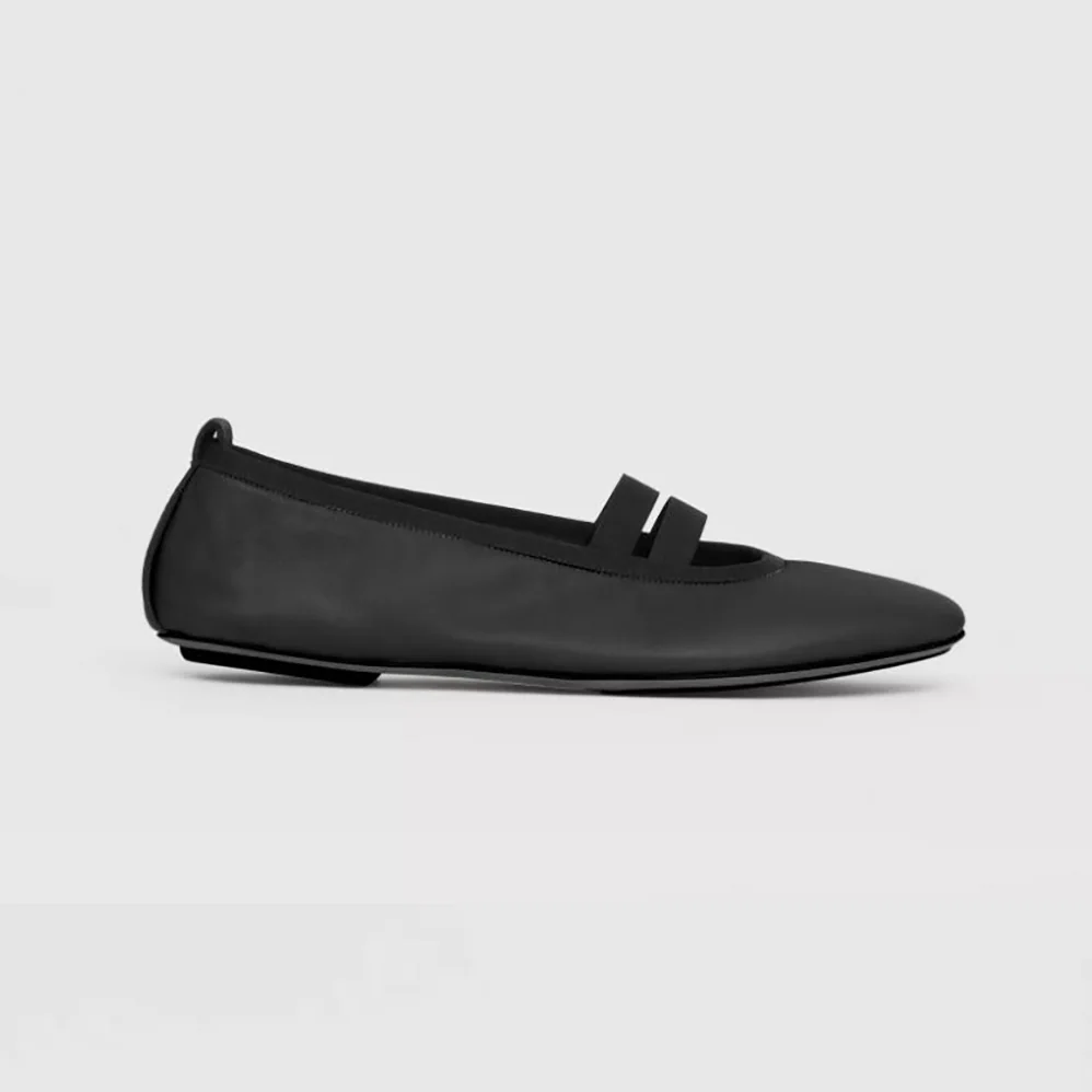 Burberry Logo Detail Vintage Check Cotton Ballerinas for Women in Black Burberry Logo Detail Vintage Check Cotton Ballerinas for Women in Black