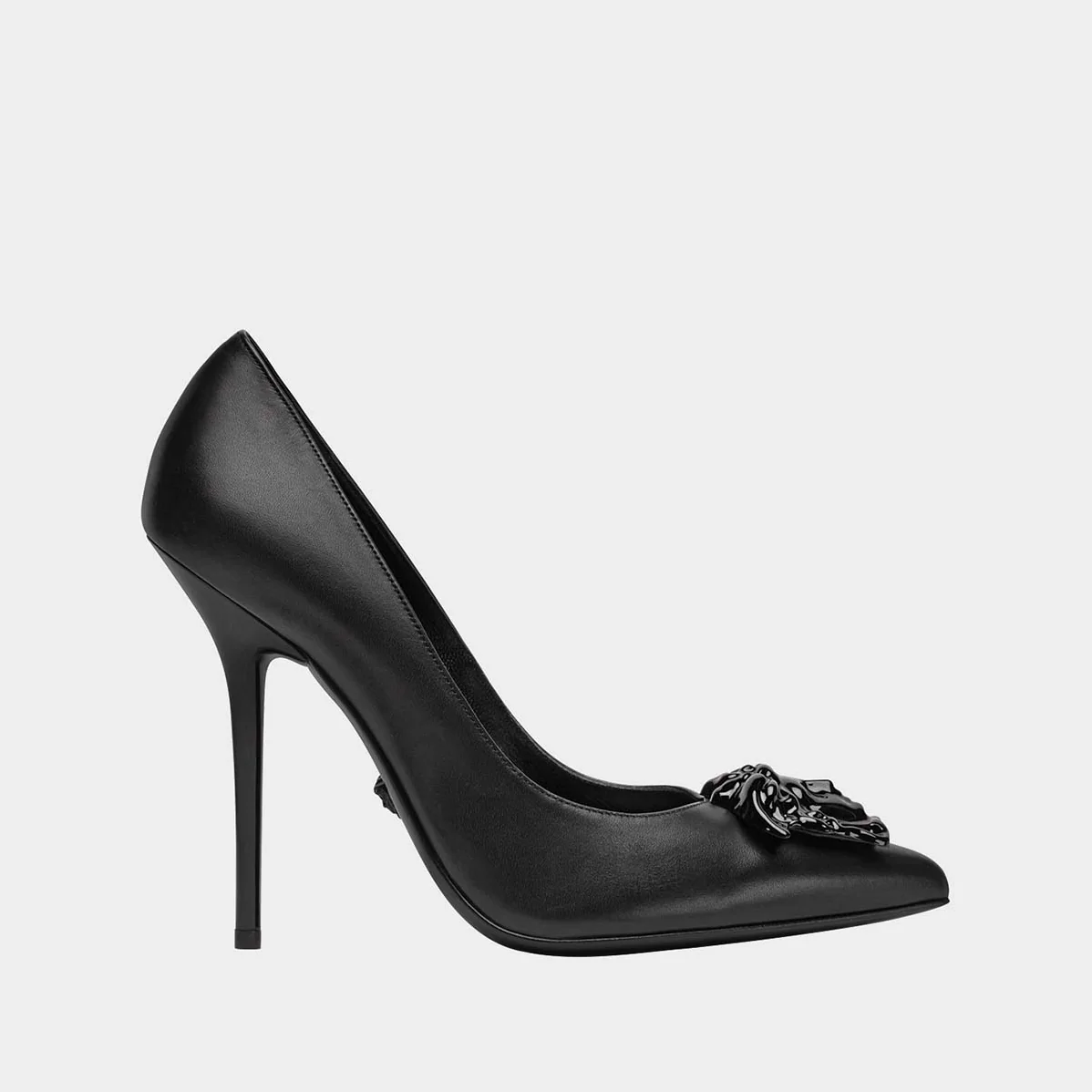 Versace Palazzo Leather Pumps Shoes Black for Women